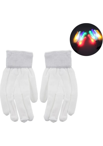 Renkli 1 Çift LED Işık Up El Parmak Eldiven Cadılar Bayramı Noel Kostüm Dans Dekor LED Eldiven Cadılar Bayramı El Dekor Festivali Aksesuarı (Yurt Dışından)
