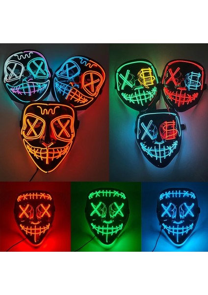 Tip 39 2023 Klasik Popüler Benzer Tasfiye Maskesi Ünlü Film Maskesi Aydınlık LED Neon Maske Cadılar Bayramı Için Karnaval Gecesini Aydınlatır (Yurt Dışından) indirimleri