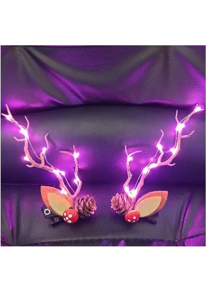 35 Kadın Kızlar Parti LED Kızdırma Bandı Elk Berry Boynuz Light Up Ağaç Dalı Cosplay Doğum Günü Noel Navidad Dekorasyon 2023 (Yurt Dışından)