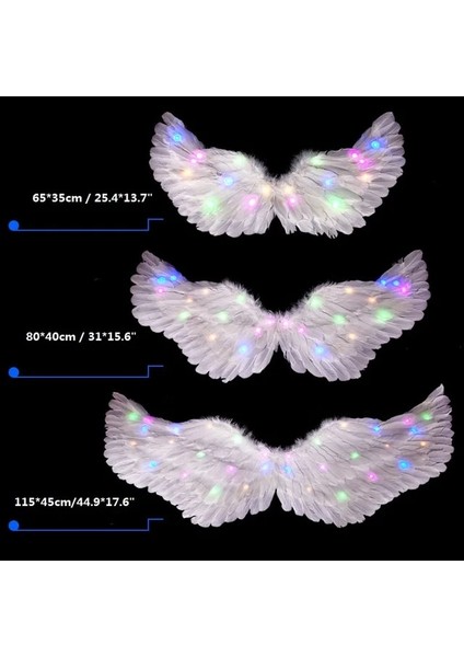 Stil 3 L Kadın Kız LED Glow Light Up Melek Tüy Kanat Doğum Günü Partisi Hediye Cosplay Halo Prop Düğün Duvar Ev Dekor Kostümleri Cadılar Bayramı (Yurt Dışından) fiyatları