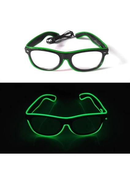 Yeşil 5 1pc Light Up LED Gözlük Glow Güneş Gözlüğü El Tel Neon Gözlük Karanlıkta Glow Parti Malzemeleri Neon Parti Çocuk Yetişkinler Için Şekerler (Yurt Dışından)