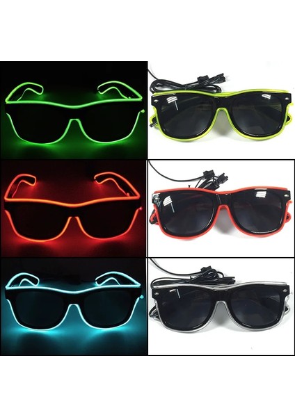 Turuncu 1 Yenilik Glow Güneş Gözlüğü LED Gözlük Light Up El Yanıp Sönen Aydınlık Gözlük Düğün Doğum Günü Dekorasyon Glow Parti Malzemeleri (Yurt Dışından) fiyatları