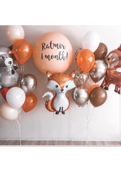 1 Adet Sincap Tilki Geyik Rakun Hayvan Balonlar Doğum Günü Düğün Orman Partisi Dekorasyon Metal Gümüş Lateks Balon Bebek Duş Arka Plan Deco (Yurt Dışından)