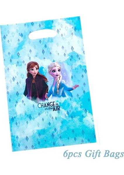 6 Adet Hediye Keseleri Disney Dondurulmuş Prenses Tema Doğum Günü Bebek Duş Tabaklar Bardak Payet Parti Dekor Çocuklar Kız Parti Malzemeleri Balon Sofra Seti (Yurt Dışından)
