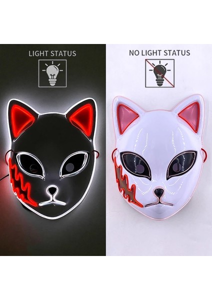 Maske 13 Yeni Tasarlanmış Parlayan Cadılar Bayramı Partisi Maskesi Yanıp Sönen LED Maskeleri El Neon Işık Cosplay Maske Kostüm Sahne Glow Parti Malzemeleri (Yurt Dışından)