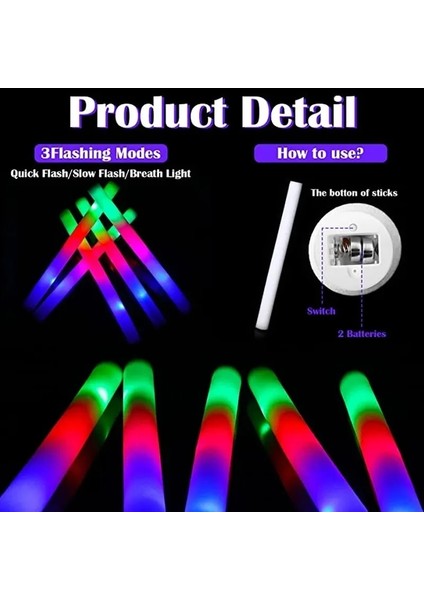 Kırmızı Kişiselleştirilmemiş 30 Adet 12/30/50/60 Adet LED Parlayan Çubuklar Renkli Rgb Parlayan Köpük Tüpler Noel Doğum Günü Düğün Parti Tedarikçisi Için Özel Özel Içerik (Yurt Dışından) fırsatları