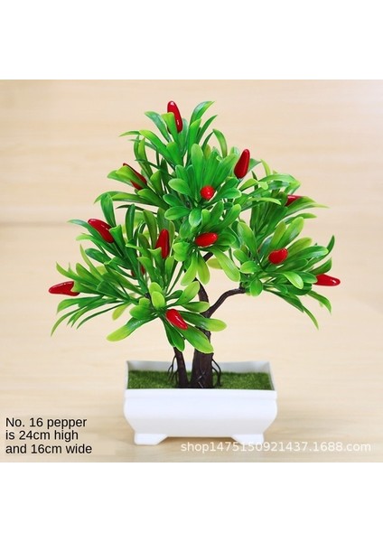 Kırmızı Biber Yapay Bitkiler Bonsai Küçük Ağaç Simülasyon Saksı Bitkileri Sahte Çiçekler Masa Saksı Süsler Ev Dekorasyon Otel Bahçe Dekor (Yurt Dışından) fiyatları