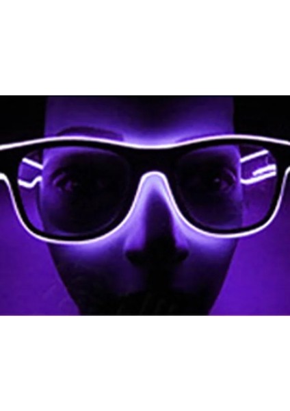 Mor LED Gözlük Parlayan Parti Malzemeleri Aydınlatma Yenilik Hediye Parlak Işık Festivali Parti Glow Güneş Gözlüğü El Tel Yanıp Sönen Gözlük (Yurt Dışından)