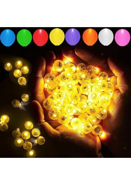 Sarı 50 Adet 50 Adet LED Balon Işıkları Çok Renkli LED Işık Mini Yuvarlak Top Lamba Kağıt Fener Balon Için Kapalı Açık Parti Doğum Günü Deco (Yurt Dışından)