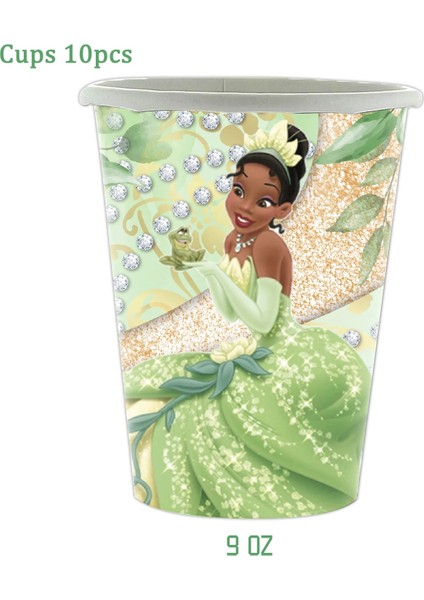 BPXZZ-81PCS Disney Tiana Prenses Tema Kağıt Tabak Bardak Afiş Doğum Günü Partisi Dekorasyon Prenses ve Kurbağa Sofra Parti Malzemeleri (Yurt Dışından) indirimleri