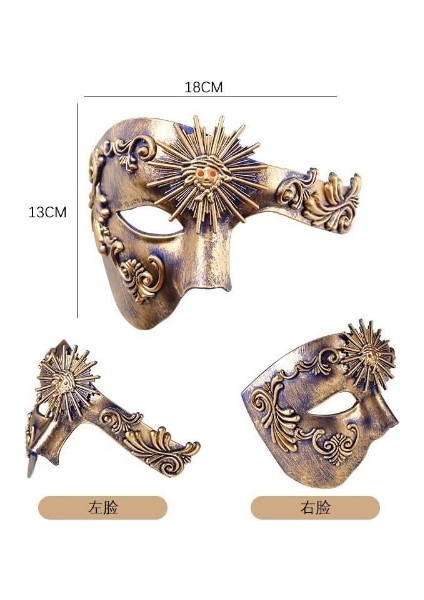 Stil 10 Cadılar Bayramı Venedik Retro Opera Phantom Avrupa Topu Lüks Masquerade Maskesi Yarım Yüz Karnaval Paskalya Parti Maskesi (Yurt Dışından)