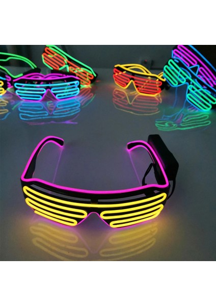 04 Parlayan Gözlük LED Gafas Aydınlık Bril Neon Noel Glow Güneş Gözlüğü Yanıp Sönen Işık Cam Parti Malzemeleri Için Prop Kostümleri Yeni (Yurt Dışından)