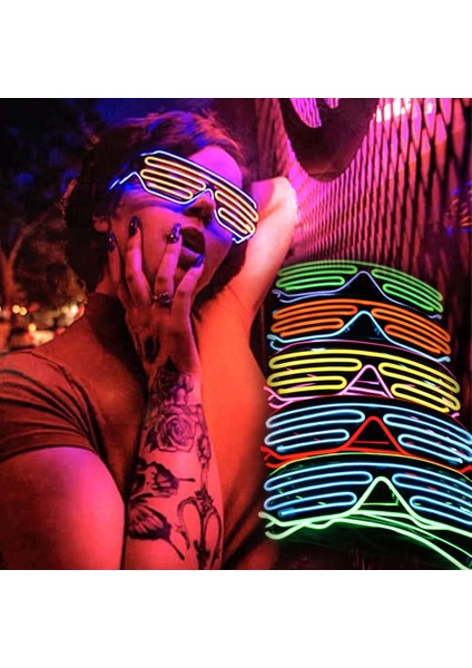 04 Parlayan Gözlük LED Gafas Aydınlık Bril Neon Noel Glow Güneş Gözlüğü Yanıp Sönen Işık Cam Parti Malzemeleri Için Prop Kostümleri Yeni (Yurt Dışından)