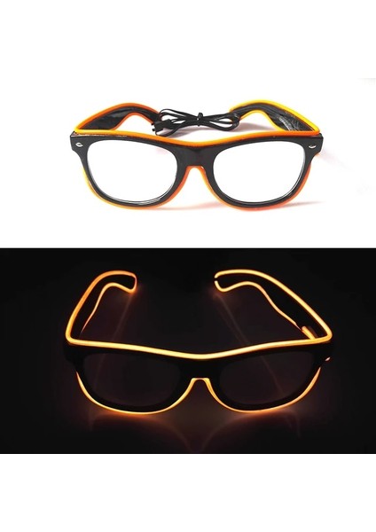 Turuncu 2 Glow Neon Rave Gözlük El Tel Yanıp Sönen LED Güneş Gözlüğü Light Up Kostümleri Glow Parti Malzemeleri Cadılar Bayramı Dekorasyon (Yurt Dışından)