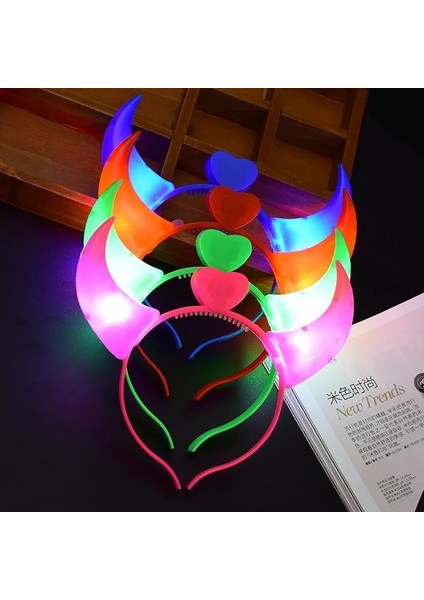 Mavi Büyük Kulak 1 Adet Kızlar Yetişkin LED Şeytan Evil Şeytan Boynuz Kafa Bandı Light Up Kulak Hairbands Parti Dekorasyon Düğün Karnaval (Yurt Dışından) indirimleri