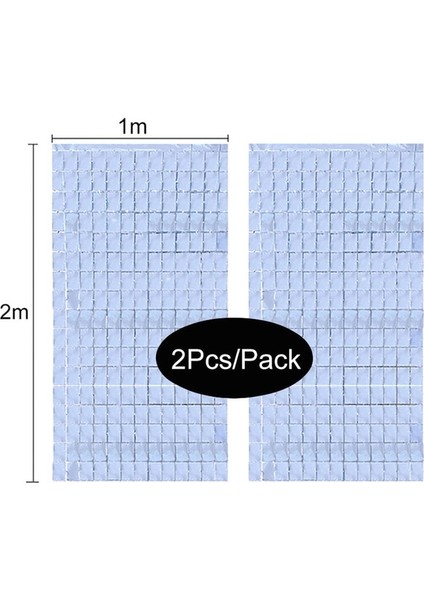 Açık Mavi 2 Adet Payet Zemin Dekor Perde 2 M Folyo Tinsel Perde Bebek Duş Parti Arka Planında Doğum Günü Partisi Dekor Pırıltılı Duvar Düğün (Yurt Dışından) fiyatları