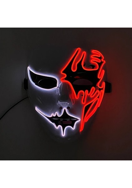 Çok Renkli 6 Neon Işık LED Maske LED Cadılar Bayramı Korkunç Maske Cosplay Parti Maskesi Masquerade Maskeleri Cadılar Bayramı Kostüm Karnaval Glow Parti Sahne (Yurt Dışından)