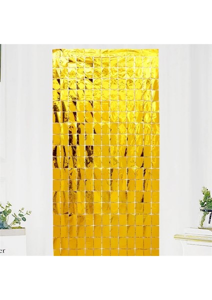 Iridescent-2pcs 2 Adet 2 M Kare Payetler Parti Perde Zemin Doğum Günü Düğün Parti Bebek Duş Arka Plan Parlak Tinsel Folyo Perde Dekor (Yurt Dışından)