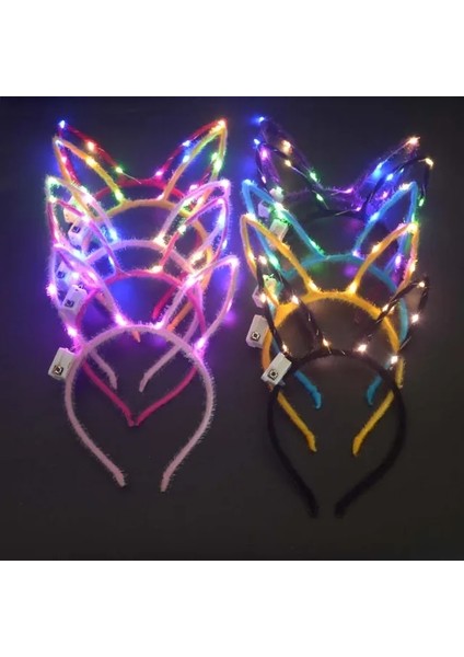 1 Adet Rastgele Renk 1 Adet Kadın Çocuklar Light Up LED Parti Glow Çiçek Kafa Bandı Taç Çelenk Kedi Tavşan Kulak Hairband Doğum Günü Hediyesi Düğün Karnavalı (Yurt Dışından)