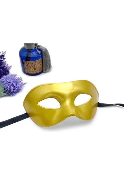 Altın Bir 18 cm Masquerade Siyah Maske Yetişkin Yarım Yüz Parti Cadılar Bayramı Erkek Retro Yakışıklı Masquerade Festivali Gösterisi (Yurt Dışından)