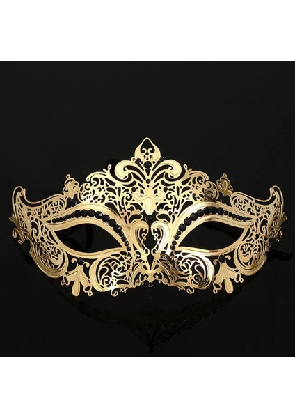 Stil 10 Siyah Venedik Metal Telkari Lazer Kesim Masquerade Balo Maskesi Altın Taklidi Kostüm Elbise Parti Dans Kostüm Parti Maskesi (Yurt Dışından) fırsatları