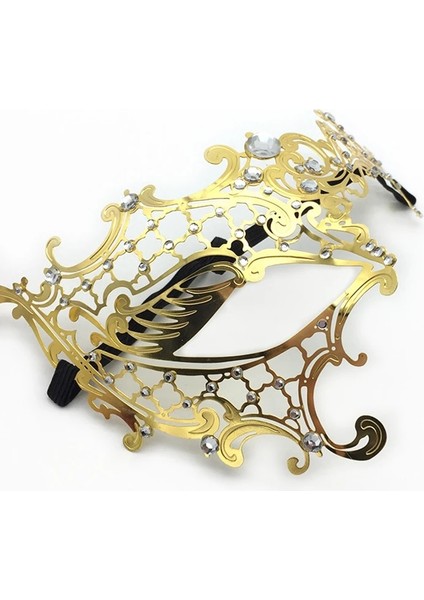 A-6 Siyah Altın Kafatası Metal Maske Cadılar Bayramı Taklidi Yarım Yüz Venedik Masquerade Erkekler Beyaz Kadın Parti Maskesi Cadılar Bayramı Sahne (Yurt Dışından) modelleri