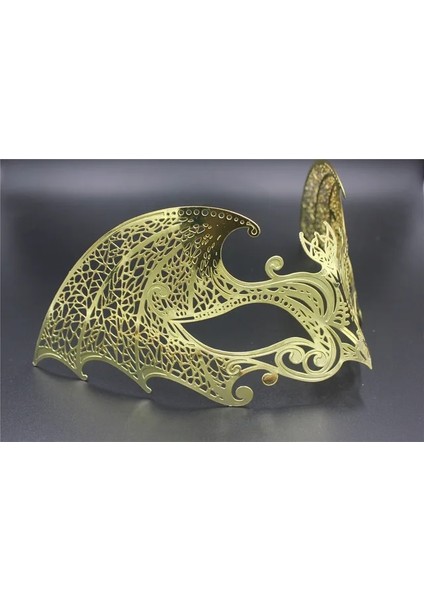 4003-ALTIN 2022 Metal Telkari Lazer Kesim Erkek/kadın Venedik Masquerade Göz Maskeleri Parti Cadılar Bayramı Cosplay Düğün Mardi Gras Topu Maskesi (Yurt Dışından)