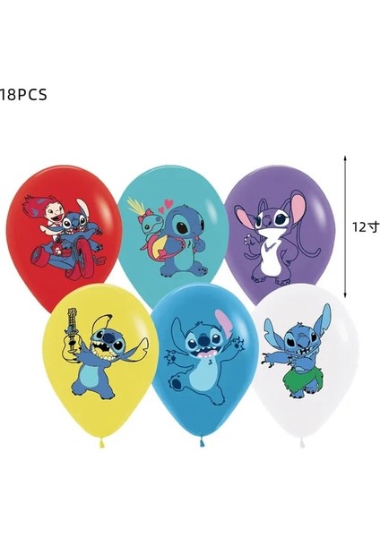 Lateks Balon 12 Adet Lilo Stitch Tema Tek Kullanımlık Sofra Kağıt Tabak Hediye Çantası Afiş Çocuklar Doğum Günü Şekeri Bebek Duş Malzemeleri Parti Dekor (Yurt Dışından)