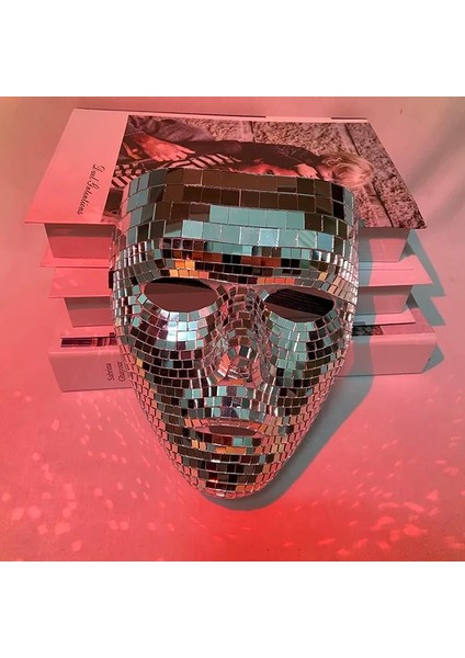Bir Disko Topu Glitter Ayna Yüz Maskesi Festivali Masquerade Maskeleri Cosplay Cadılar Bayramı Partisi Gece Kulübü Maskesi Shap Ev Dj Dekor (Yurt Dışından)