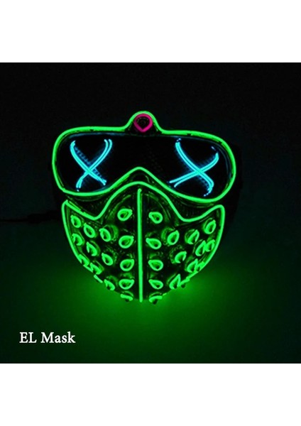 Stil 33 Cosplay Cadılar Bayramı Partisi Maskesi Aydınlık Light Up LED Maske El Neon Parlayan Anime Maske Masque Masquerade Maskeleri Korku Karnaval Maskesi (Yurt Dışından)