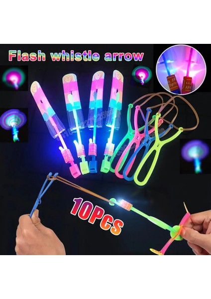 Sapan 15.5 cm 1 Adet 1/5/10 Adet Inanılmaz Işık Oyuncak Ok Roket Helikopter Uçan Oyuncak LED Işık Oyuncaklar Parti Eğlenceli Hediye Lastik Bant Öğle Yemeği Oyuncak Çocuklar Için (Yurt Dışından)