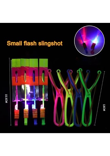 Sapan 15.5 cm 1 Adet 1/5/10 Adet Inanılmaz Işık Oyuncak Ok Roket Helikopter Uçan Oyuncak LED Işık Oyuncaklar Parti Eğlenceli Hediye Lastik Bant Öğle Yemeği Oyuncak Çocuklar Için (Yurt Dışından)