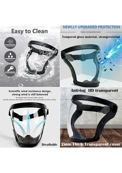 Yükseltme Kırmızı Tam Yüz Koruyucu Kalkan Şeffaf Güvenlik Yeniden Kullanılabilir Maske Mutfak Yağı Sıçraması Buğulanmaz Rüzgar Geçirmez Toz Geçirmez Filtreli Maske (Yurt Dışından) indirimleri