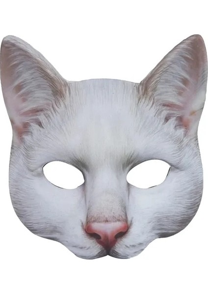 06 Cadılar Bayramı Simüle Hayvanlar Maske Sevimli Kedi Yarım Yüz Maskesi Karnaval Masquerade Kostüm Sahne Parti Malzemeleri Cosplay Maske (Yurt Dışından)