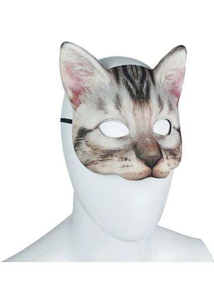 06 Cadılar Bayramı Simüle Hayvanlar Maske Sevimli Kedi Yarım Yüz Maskesi Karnaval Masquerade Kostüm Sahne Parti Malzemeleri Cosplay Maske (Yurt Dışından) modelleri