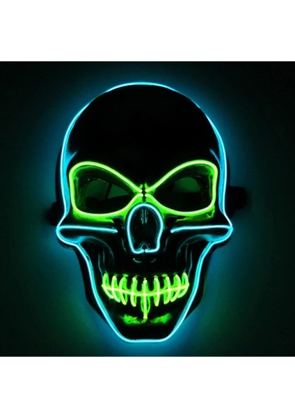 Kırmızı Cadılar Bayramı Neon LED Tasfiye Maskesi Masque Masquerade Parti Maskeleri Karanlıkta Işık Aydınlık Komik Maskeler Cosplay Kostüm Malzemeleri (Yurt Dışından) modelleri