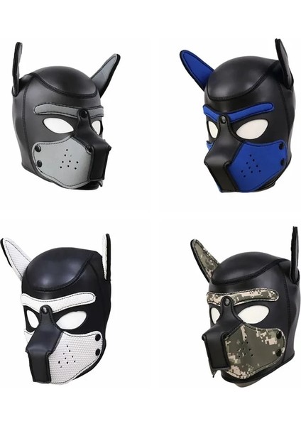 XLWHITE60-68CM Xl Kodu Marka Yeni Artış Büyük Boy Köpek Cosplay Yastıklı Kauçuk Tam Kafa Kaput Maskesi Kulakları ile Erkekler Kadınlar Için Köpek Rol Oynamak (Yurt Dışından)