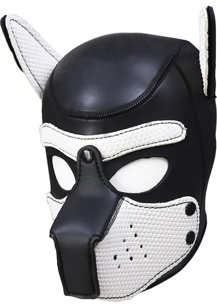 XLWHITE60-68CM Xl Kodu Marka Yeni Artış Büyük Boy Köpek Cosplay Yastıklı Kauçuk Tam Kafa Kaput Maskesi Kulakları ile Erkekler Kadınlar Için Köpek Rol Oynamak (Yurt Dışından)