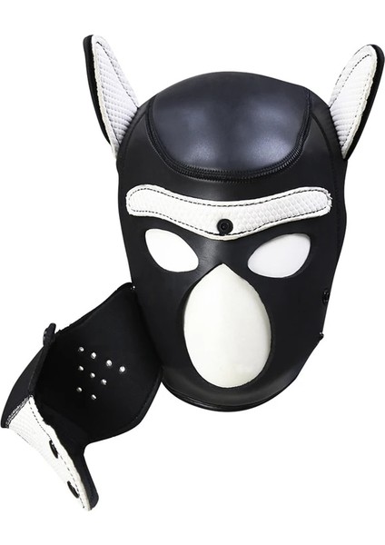 XLWHITE60-68CM Xl Kodu Marka Yeni Artış Büyük Boy Köpek Cosplay Yastıklı Kauçuk Tam Kafa Kaput Maskesi Kulakları ile Erkekler Kadınlar Için Köpek Rol Oynamak (Yurt Dışından)