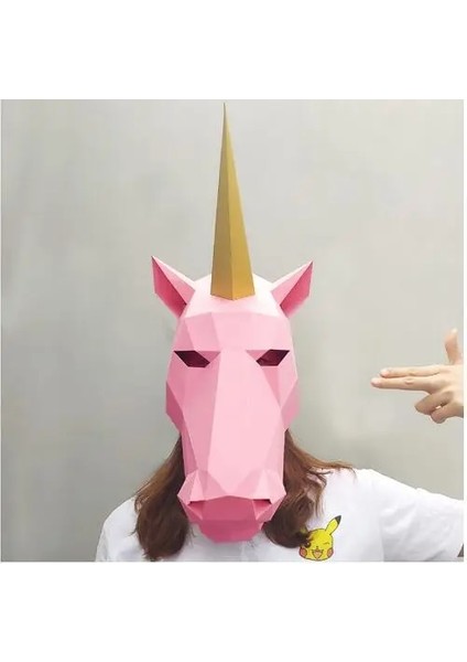 Floresan Sarı Cosplay Maskeleri Cadılar Bayramı Partisi Maskesi Malzemeleri Panda Ayı Kostümü Kafa Hood 3D Kağıt Modeli Dıy Karikatür El Yapımı Yüz Cosplay Oyuncaklar (Yurt Dışından)
