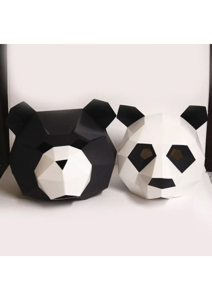Floresan Sarı Cosplay Maskeleri Cadılar Bayramı Partisi Maskesi Malzemeleri Panda Ayı Kostümü Kafa Hood 3D Kağıt Modeli Dıy Karikatür El Yapımı Yüz Cosplay Oyuncaklar (Yurt Dışından)