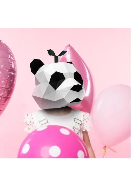 Floresan Sarı Cosplay Maskeleri Cadılar Bayramı Partisi Maskesi Malzemeleri Panda Ayı Kostümü Kafa Hood 3D Kağıt Modeli Dıy Karikatür El Yapımı Yüz Cosplay Oyuncaklar (Yurt Dışından)