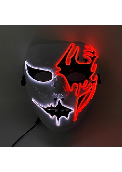 Stil 12 Cosplay Cadılar Bayramı Partisi Maskesi Aydınlık Light Up LED Maske El Neon Parlayan Anime Maske Masque Masquerade Maskeleri Korku Karnaval Maskesi (Yurt Dışından)