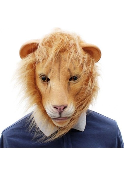 Resim Renk Lateks Aslan Maskesi Tam Yüz Hayvan Maskeleri Cadılar Bayramı Masquerade Doğum Günü Partisi Maskesi Cosplay (Yurt Dışından) fiyatları