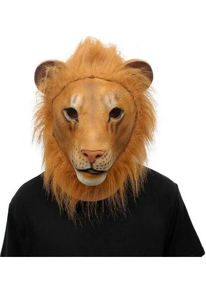 Resim Renk Lateks Aslan Maskesi Tam Yüz Hayvan Maskeleri Cadılar Bayramı Masquerade Doğum Günü Partisi Maskesi Cosplay (Yurt Dışından) fırsatları