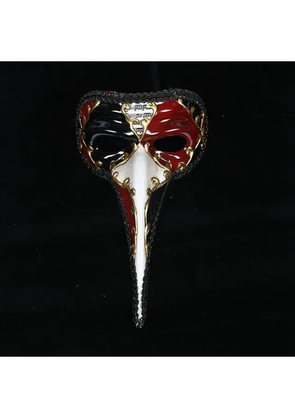 Kırmızı Venedik Maskesi Küçük Uzun Burun Cadılar Bayramı Masquerade Maskesi Boyalı Antik Venedik Maskesi Hortum Wang Yetişkin Erkek Modelleri (Yurt Dışından)