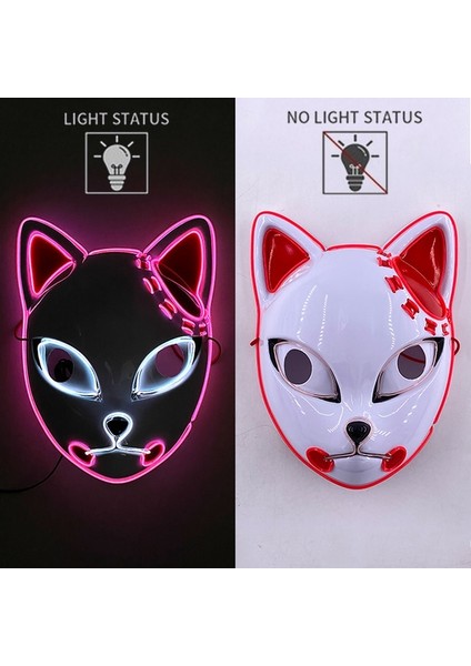 Maske 11 Yeni Tasarlanmış Parlayan Cadılar Bayramı Partisi Maskesi Yanıp Sönen LED Maskeleri El Neon Işık Cosplay Maske Kostüm Sahne Glow Parti Malzemeleri (Yurt Dışından)