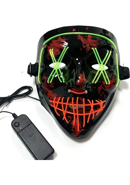 Cadılar Bayramı Maskesi Light Up, Hacker Tasfiye Maskesi, Cosplay Kostümleri Festivali Karnaval Parti Hediyeleri Için Korkunç LED Maske Çocuk Erkek Kadın (Yurt Dışından)