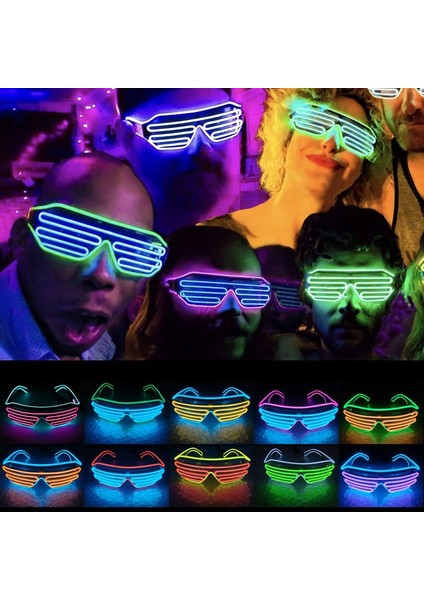 B06 LED Işıklı Gözlük Neon Gözlük Karanlıkta Parlayan Festival Bar Doğum Günü Partisi Cosplay Kostümleri Dekor Yanıp Sönen Işık (Yurt Dışından) fırsatları