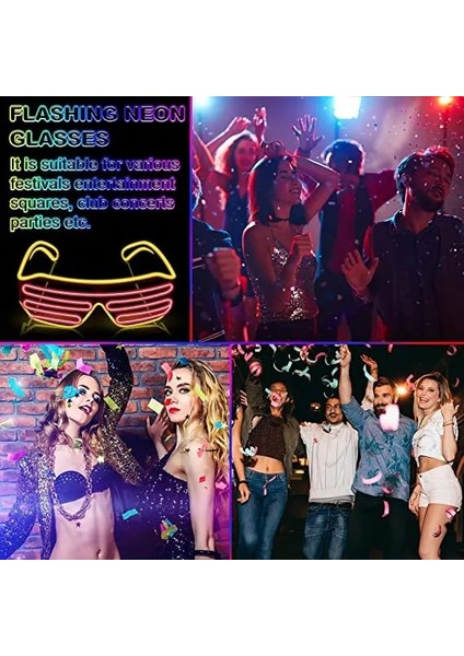 B06 LED Işıklı Gözlük Neon Gözlük Karanlıkta Parlayan Festival Bar Doğum Günü Partisi Cosplay Kostümleri Dekor Yanıp Sönen Işık (Yurt Dışından) indirimleri
